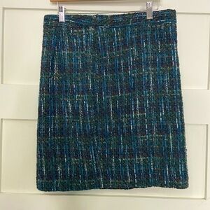 J Jill Blue Green Pencil Skirt 10p